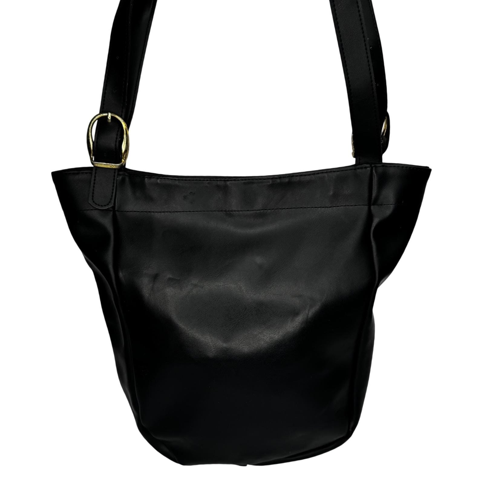 Coach 308-9875 Black Leather Bucket Bag Purse Shoulder Bag Gold