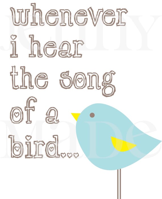 Items similar to whenever i hear the song of a bird printable pdf sale