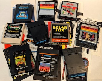 Vintage Atari 2600 10 Games Lot Untested Bundle Imagic Mattel Coleco Rare Titles