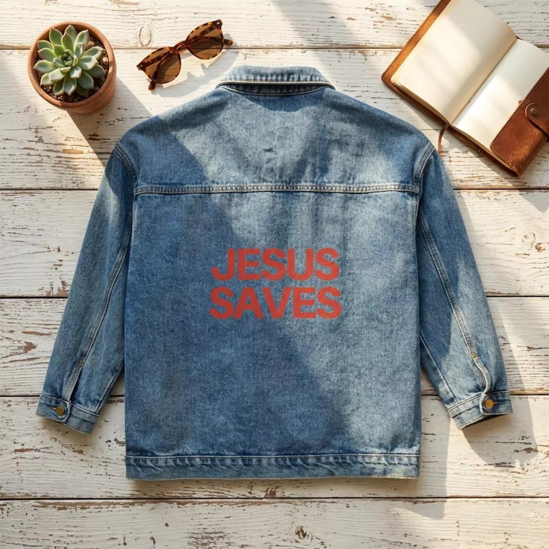 Jesus Saves Denim Jacket | Christian Faith Statement - Etsy