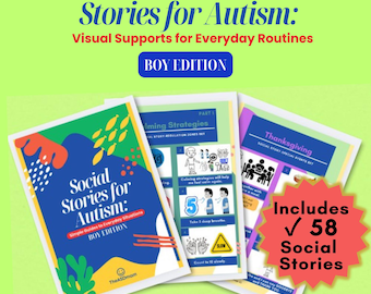 Autism Social Stories Printable PDF Bundle | 58 Visual Supports for Daily Routines & Behavior | Boys