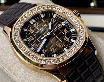 PATEK PHILIPPE Aquanaut Luce 18kt Rose Gold Diamond Case Automatic Ladies Watch Item No. 5068R