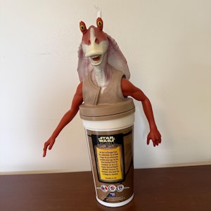 Vintage Star Wars Jar Jar Binks 3D Pepsi Taco Bell Pizza Hut KFC 13" Cup