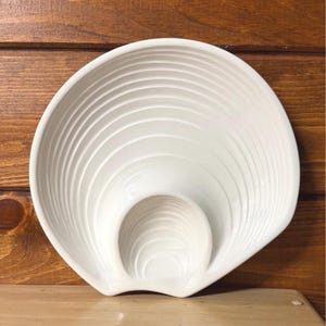 VTG Clam Shell Oyster Chip & Dip Serving Platter Ceramic 12" Made In Japan