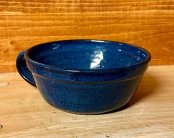 Ceramic Stoneware Berry Bowl Colander Blue Glaze | 6” Diameter