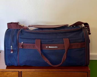 Vintage Samsonite Silhouette 4 Duffel Bag Blue Overnight Carry On Weekender 1987