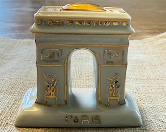 Vintage Cristalia Limoges Porcelain Arc de Triomphe Paris France 1.75" Figurine