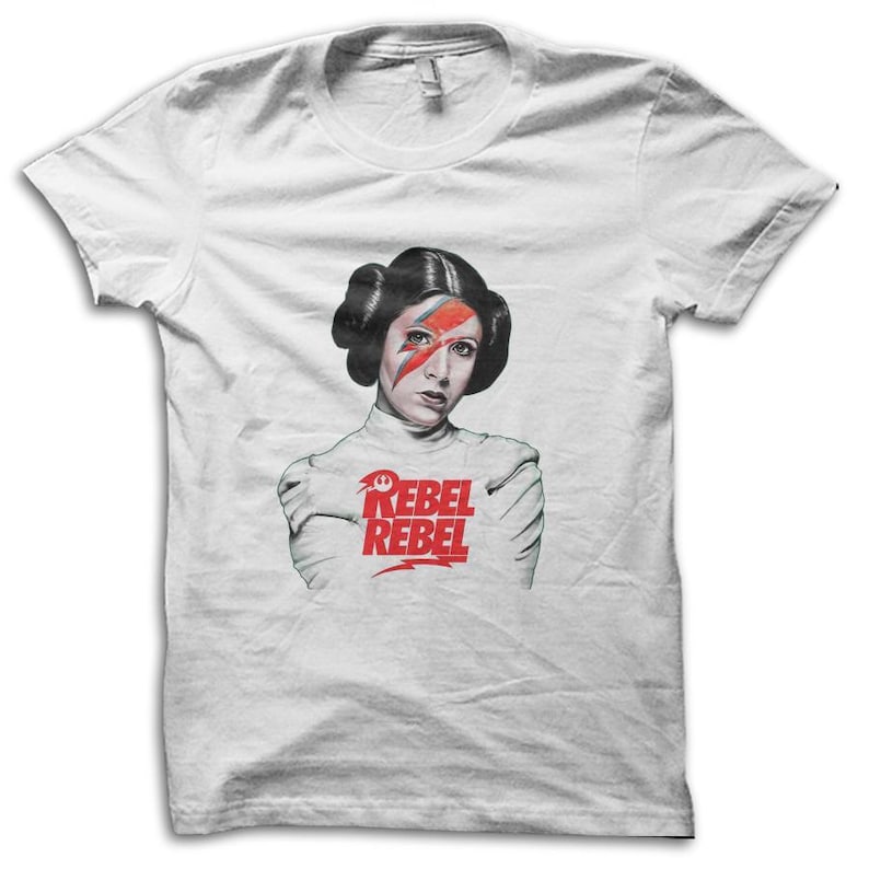 Princess Leia REBEL REBEL Parody Star Wars T-shirt White