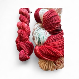 Handgefärbte Merinowolle Sockenwolle: weihnachtliche gesprenkelte Sockenwolle 75 Merino/25 Nylon handgefärbtes Garn, Rudolph’s Christmas Cookie