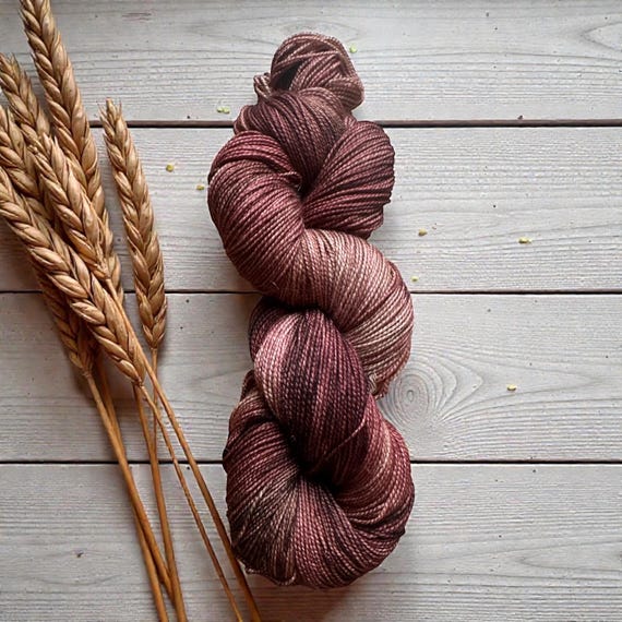Hand Dyed Merino Wool Yarn: brown, tonal