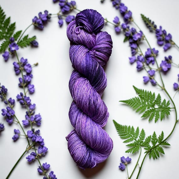 Puckish Purple -Purple Merino Wool Yarn Hand Dyed