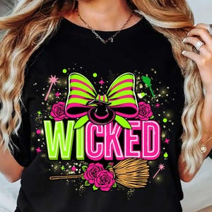 Coquette Wicked PNG, Pink & Green Coquette Wizard Wicked PNG, Musical Wicked, Wizard Of Oz, Wicked Shirt Png, Wicked Png, Digital Download