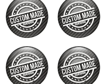 Set of 4 Custom Wheel Center Cap Logo Decals,Custom Car Rim Logo Stickers Self-Adhesive Vinyl Emblems for Wheel Hubcaps Easy to Apply