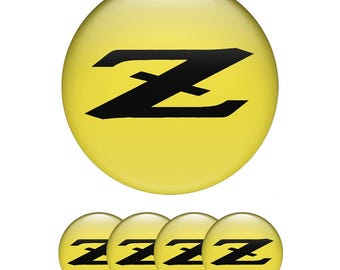 Z-Style Wheel Center Cap Stickers, 3D Resin Emblem (Set of 4)