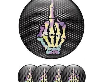 Set of 4 Center Cap Stickers, 3D Domed Wheel Decals, Custom Hubcap Emblem Stickers, Car Rim Accessories