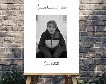 Cartaz de assinaturas simples para festa de formatura - Modelo moderno e personalizável para uma lembrança pessoal com assinaturas dos convidados.