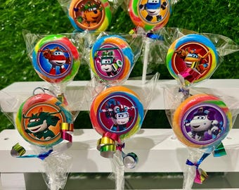 Airplane Lollipop Suckers Party Favors Baby Shower Birthday Super Wings
