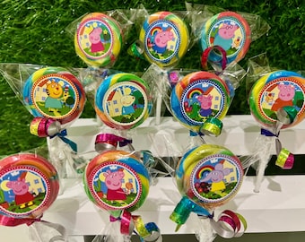 Character Lollipop Suckers Party Favors Baby Shower Birthday Pink Pig