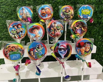 12 Toy Story Birthday Lollipop Suckers Party Favors - Buzz Woody Lili Pad