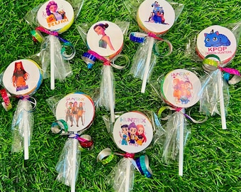 Kpop Mini Swirl Lollipops - Birthday Party Favors Demon Hunters