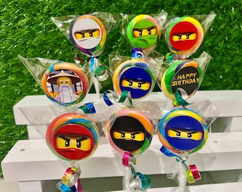 Ninja Lollipop Suckers Party Favors Birthday