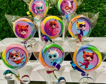 Character Lollipop Suckers Party Favors Baby Shower Birthday Super Kitties
