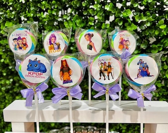 Kpop Mini Swirl Lollipops - Birthday Party Favor Demon Hunters
