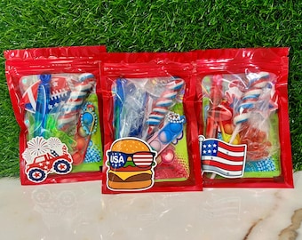 Patriotic Goodie Bag, Fourth of July Party, Independence Day Parade, Red White Blue themed goodie bag, USA Prefilled Goodie Bag Boy Girl