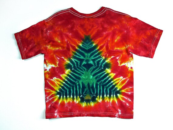 美品 holiday SUPER FINE DRY TIE-DYET-SHIRT Toddler Christmas Shirt / Christmas Tree Tie Dye Shirt / Childrens
