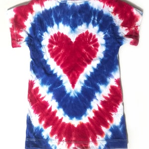 Unisex Tie Dye 4th of July Red, White, and Blue Heart Shirt, Patriotic Colors image 2