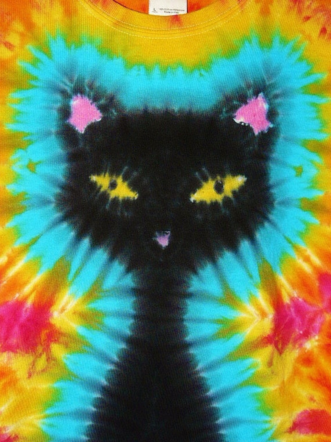 Tie Dye Shirt / Kids Black Cat Tie Dye Design / Ecofriendly Etsy