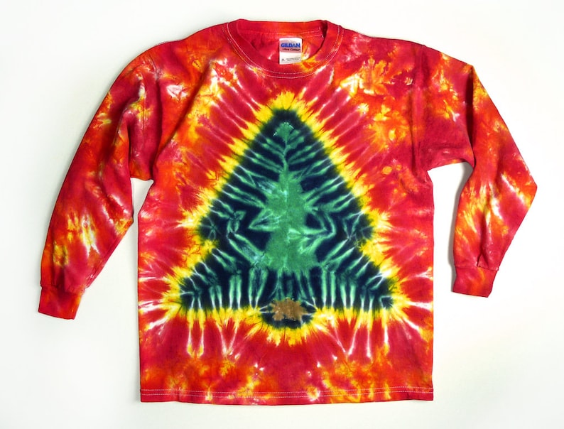 Toddler Long Sleeve Christmas Tiedye Tshirt Red and Green Etsy