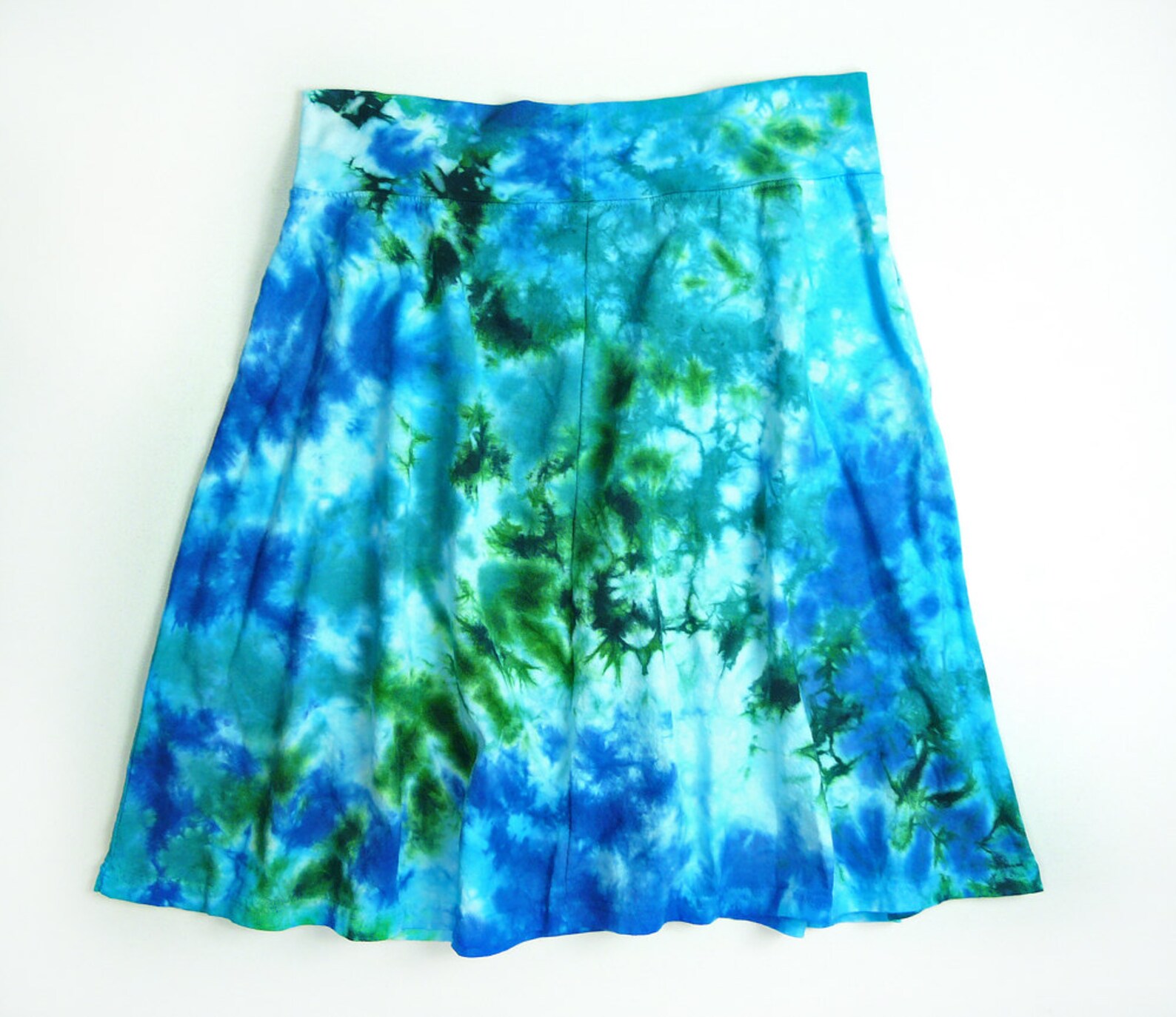 Womens Tie Dye Skirt A Line Ladies Cotton Jersey Skirt Ocean Etsy