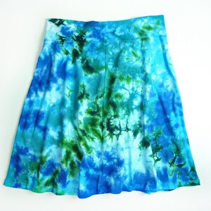 Womens Tie Dye Skirt, A Line Ladies Cotton Jersey Skirt, Ocean Marble ...