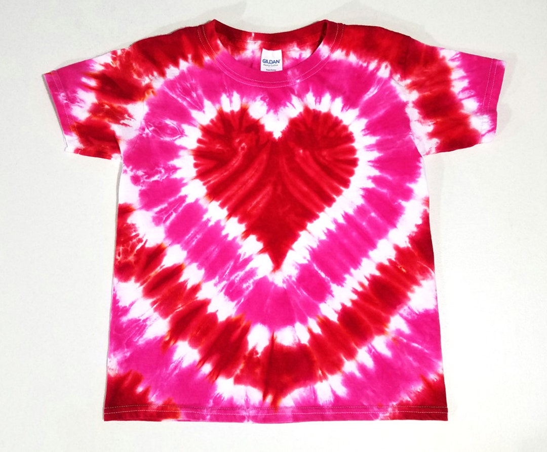 Adult Valentines Day Red and Pink Heart Tie Dye Shirt Short - Etsy