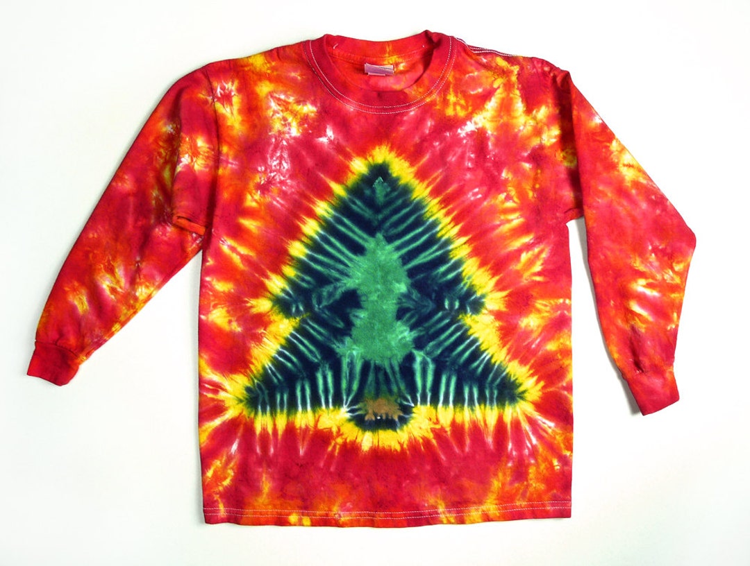 Adult Long Sleeve Christmas Tree Tie Dye Shirt Unisex Sizing - Etsy