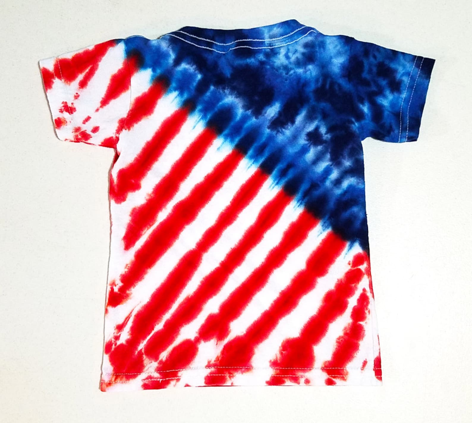 mens red white and blue tie dye shirt