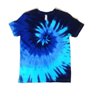 Tie Dye Shirt, Youth Blue Spiral Design, Soft Ring Spun Cotton - Etsy