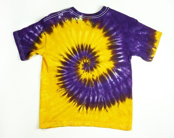 yellow and purple tie dye shirt