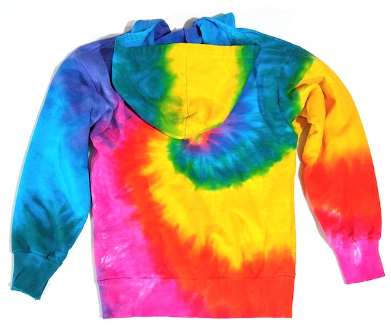 Kids Tie Dye Hoodie Pullover Hooded Sweatshirt Pink Rainbow - Etsy