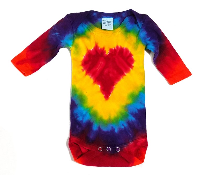 Baby Tie Dye Matching Set Long Sleeve One Piece and Cap Red Etsy