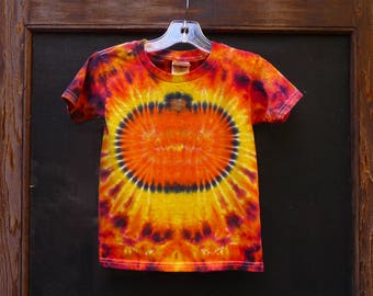 Kids Tie Dye Pumpkin Shirt;  Short or Long Sleeves; Fall Halloween Trick or Treating and Thanksgiving Shirt; Matching family size options