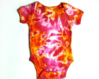 Tie Dye Baby Clothes, Short Sleeve Creeper, Pink Sunshine, Spring Colors, Romper, Bodysuit