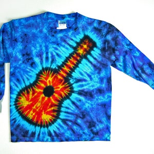 Long Sleeve Guitar Tie Dye Shirt / Youth