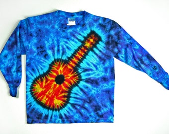 Long Sleeve Guitar Tie Dye Shirt / Youth
