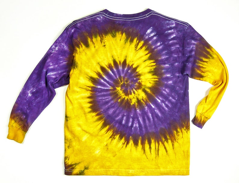 Purple and Gold / Youth Long Sleeve Tie Dye Shirt / | Etsy