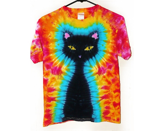 Cat Lover Shirt, Adult Tie Dye, Standard and Plus Sizes, Short or