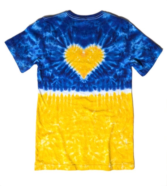 Adult Yellow & Blue Heart Tie Dye Shirt, Ukraine Support Colors - Etsy
