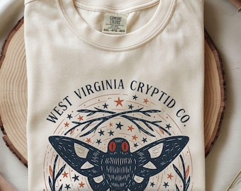 Mothman Graphic T-Shirt | Comfort Colors Cotton, West Virginia Cryptid Tee