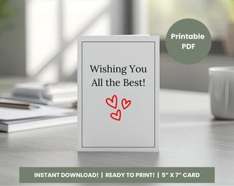 Kartka pożegnalna dla współpracownika, minimalistyczny wzór serca (wzór PDF)